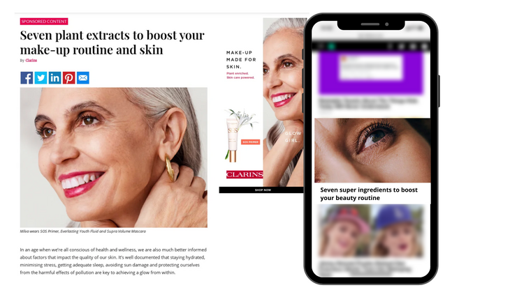 The native ad example by Clarins