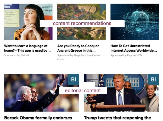 Content recommendation example