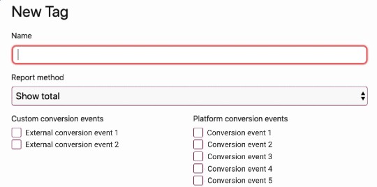 How to create a new conversion tag