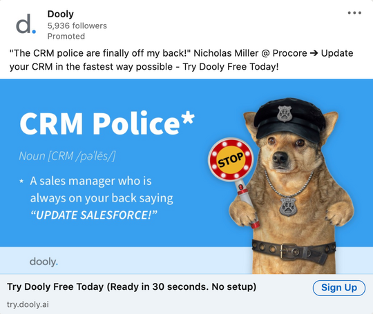 LinkedIn Ad by Dooly