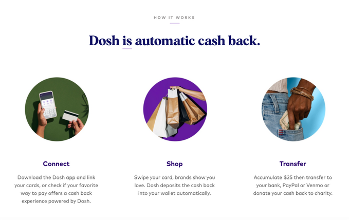 Referral landing page example by Dosh