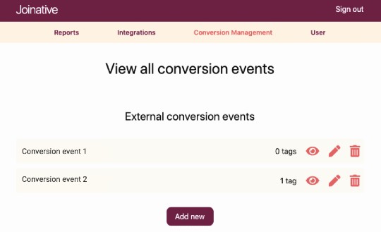 External conversion events