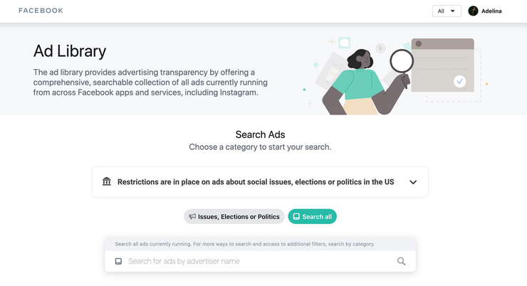 Facebook ad library