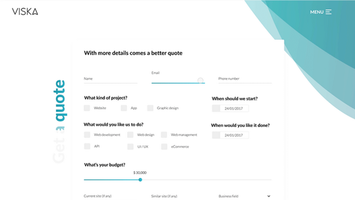 Lead capture form types: Quote forms