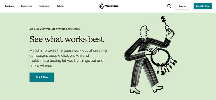 Mailchimp email A/B testing tool