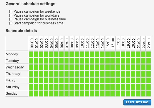 MGID campaign schedule