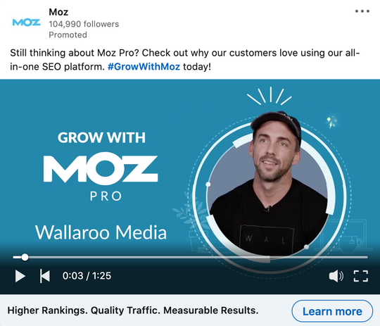 LinkedIn Ad by Moz