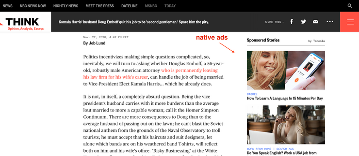 Native ad example