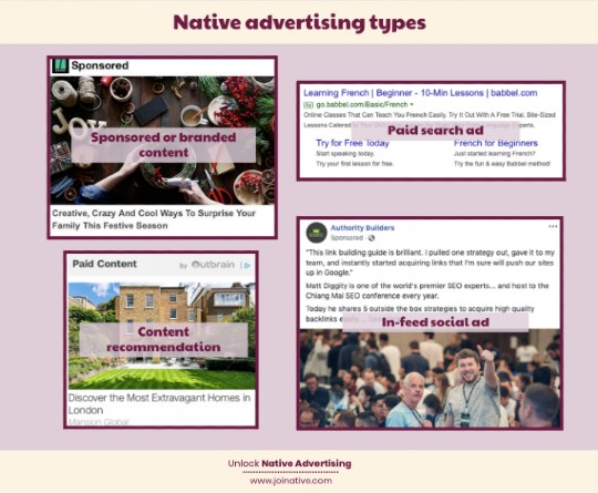 Types of native advertising