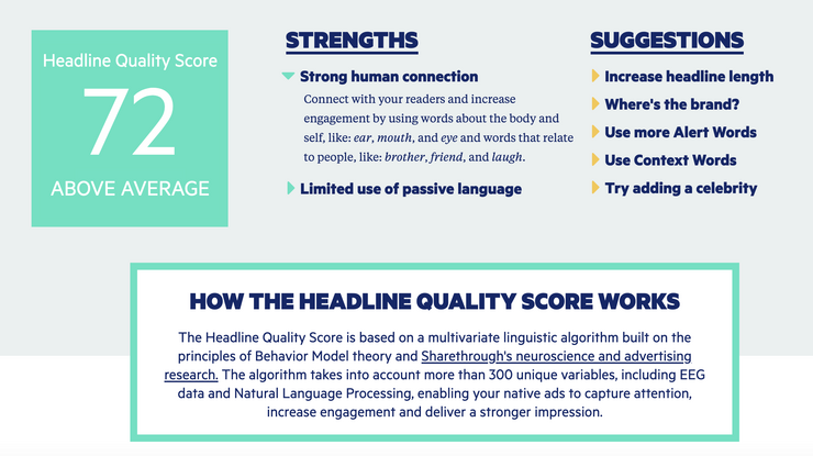 Sharethrough Headline Analyzer