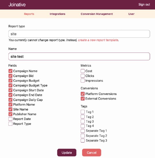 Site report template