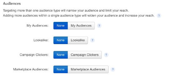 Taboola's audience targeting options