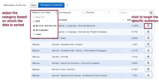 How to select marketplace audiences