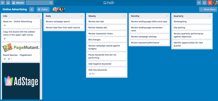 Trello board