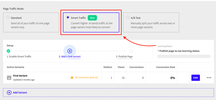 Unbounce's Smart Traffic