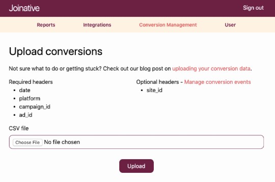 Upload conversions